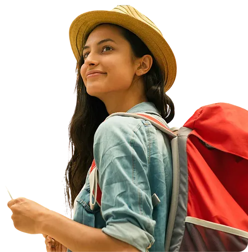 Travel Girl with Backpack